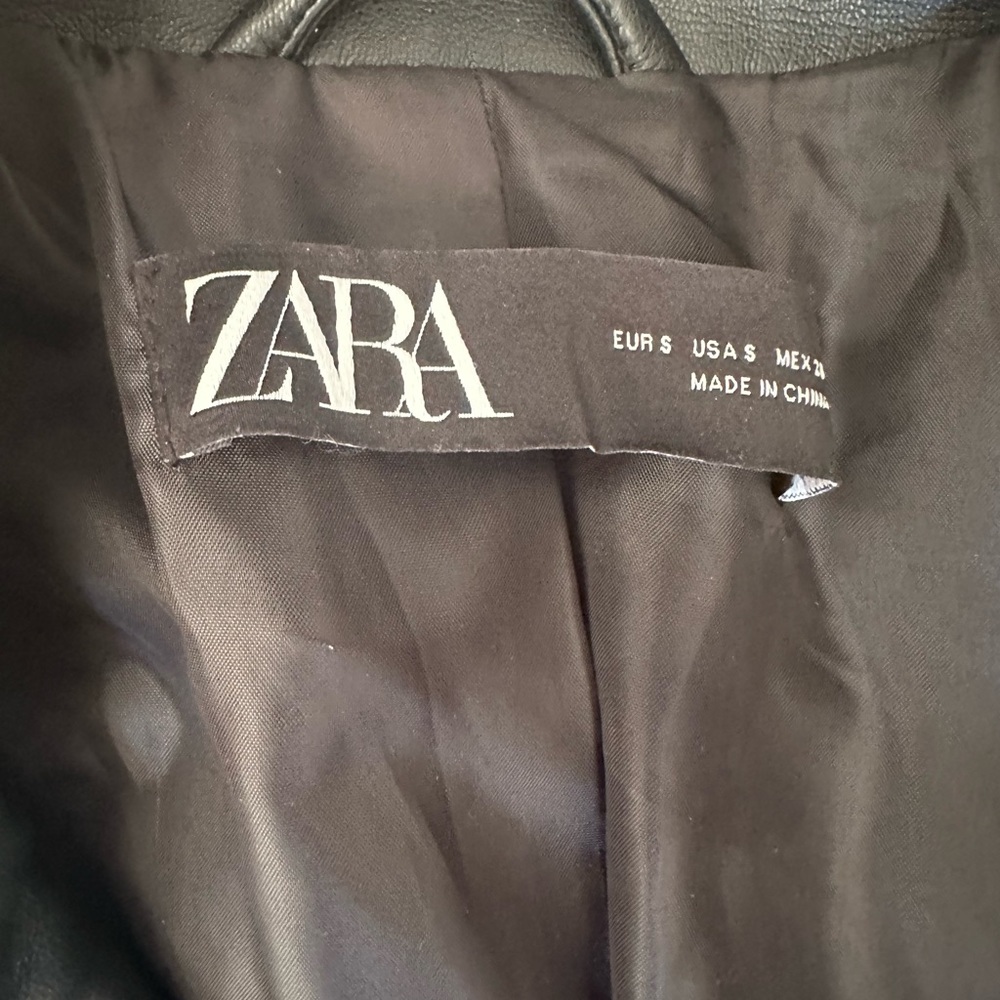 Zara Leather Biker Jacket Black - image 3